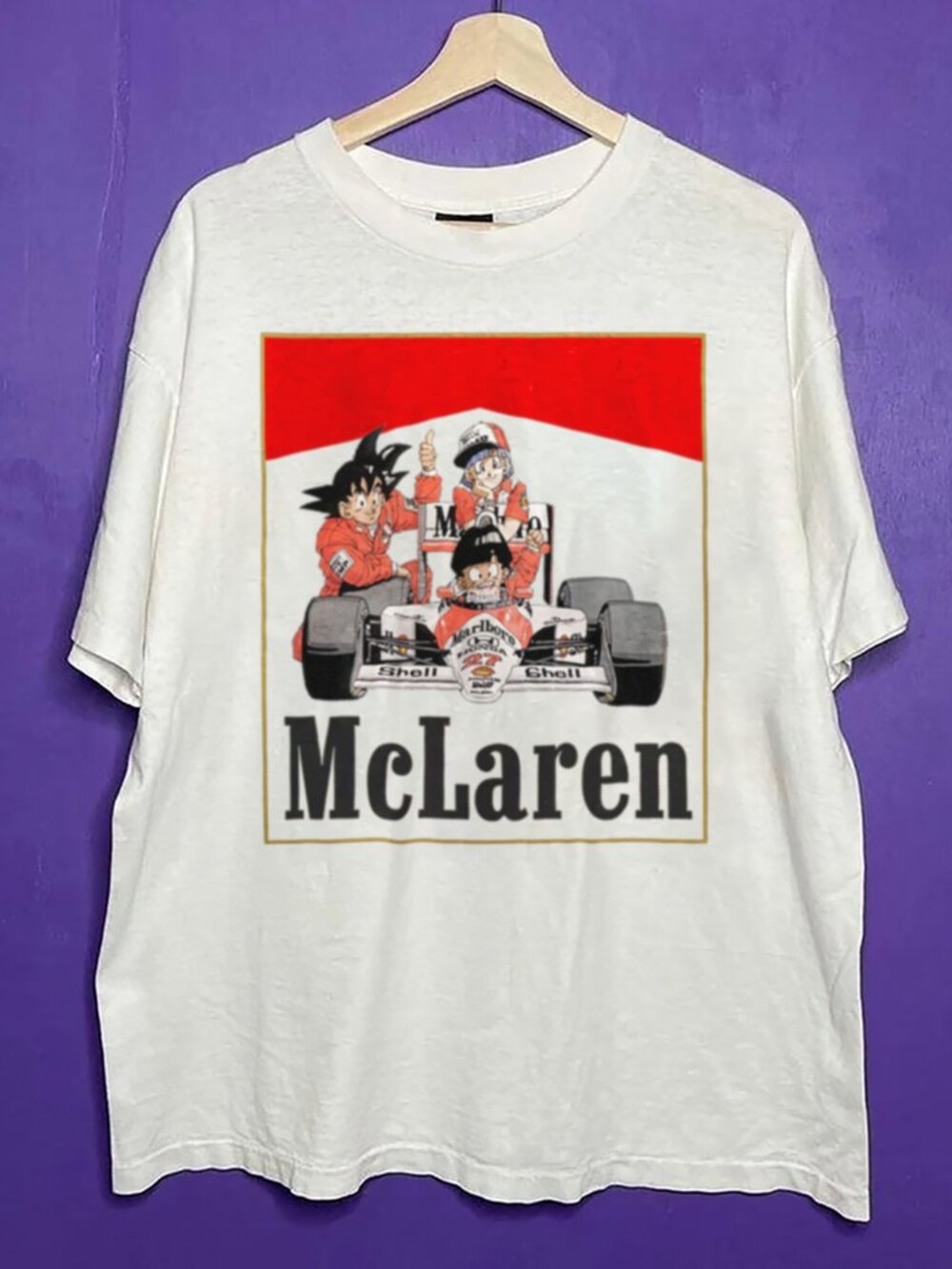 90s McLaren Formula Basic Style Unisex T Shirt, Songoku McLaren Men Women Shirt